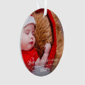 赤ちゃんの初めてのクリスマス スクリプト クリスマス 写真 オーナメント (正面)