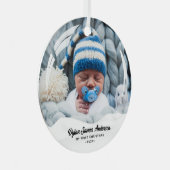 赤ちゃんの初めてのクリスマス スノーグローブ効果 2枚の写真 メタルオーナメント (正面右)