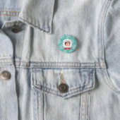 赤ちゃんの初めてのクリスマス スノードーム 雪の結晶 ターコイズブルー 缶バッジ (インサイチュ)