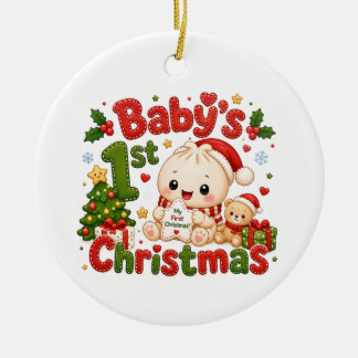 赤ちゃんの初めてのクリスマス セラミックオーナメント