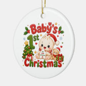 赤ちゃんの初めてのクリスマス セラミックオーナメント (左)