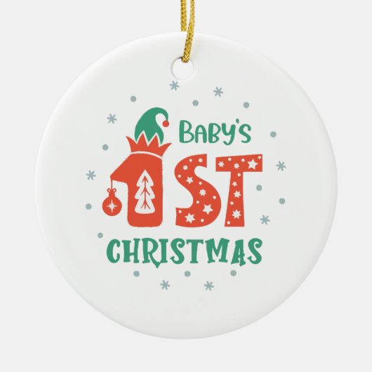 赤ちゃんの初めてのクリスマス セラミックオーナメント (正面)