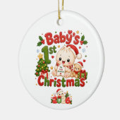 赤ちゃんの初めてのクリスマス セラミックオーナメント (左)