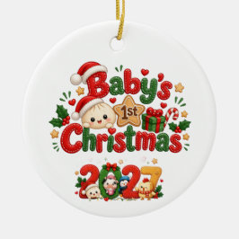 赤ちゃんの初めてのクリスマス セラミックオーナメント