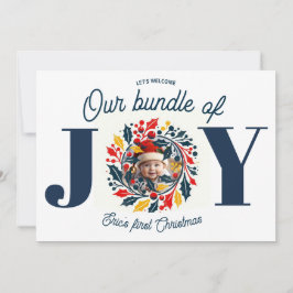 赤ちゃんの初めてのクリスマス トリカラー リース シーズンカード