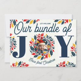 赤ちゃんの初めてのクリスマス　トリカラー JOY リース シーズンカード