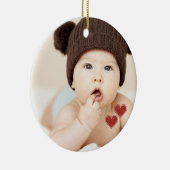 赤ちゃんの初めてのクリスマス フォト ネーム セラミックオーナメント (右)