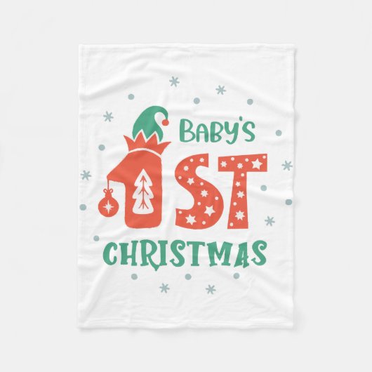 赤ちゃんの初めてのクリスマス フリースブランケット (正面)