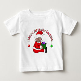 赤ちゃんの初めてのクリスマス ベビーサンタ (AA1) ベビーTシャツ