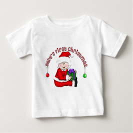 赤ちゃんの初めてのクリスマス ベビーサンタ (CA1) ベビーTシャツ