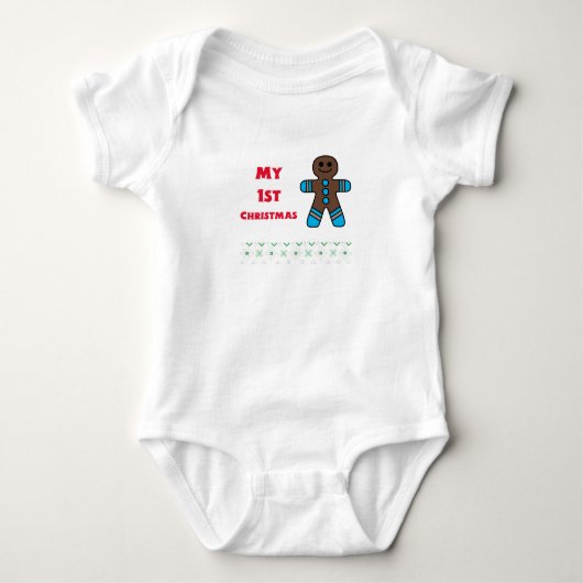 赤ちゃんの初めてのクリスマス ベビーボディスーツ (正面)