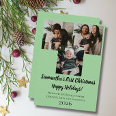 赤ちゃんの初めてのクリスマス ホリデーカード 名前 写真3枚