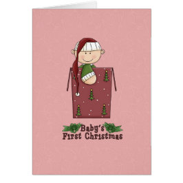 赤ちゃんの初めてのクリスマス ホリデーカード 女の子