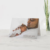 赤ちゃんの初めてのクリスマス ホリデー ジョイ フォト クリスマス サンキューカード (正面)