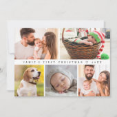赤ちゃんの初めてのクリスマス モダン カスタム フォト ハッピー シーズンカード (正面)