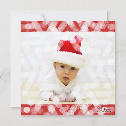 赤ちゃんの初めてのクリスマス 写真付き シーズンカード (正面)