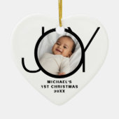 赤ちゃんの初めてのクリスマス 写真入りオーナメント セラミックオーナメント (正面)