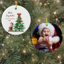 赤ちゃんの初めてのクリスマス 写真 オブジェ