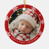 赤ちゃんの初めてのクリスマス 写真 オーナメント (正面)