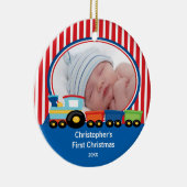 赤ちゃんの初めてのクリスマス 写真 オーナメント 電車 男の子 (右)