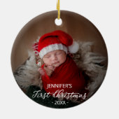 赤ちゃんの初めてのクリスマス 写真 セラミックオーナメント (裏面)