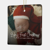 赤ちゃんの初めてのクリスマス 写真 セラミックオーナメント (左)