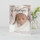 赤ちゃんの初めてのクリスマス　写真　フラット　ホリデーカード シーズンカード (スタンド正面)