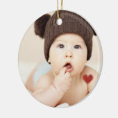赤ちゃんの初めてのクリスマス 写真 名前 セラミックオーナメント (左)