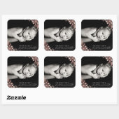 赤ちゃんの初めてのクリスマス 冬の雪の結晶 写真 誕生日 スクエアシール (シート)