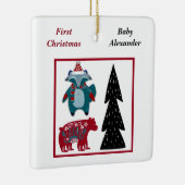 赤ちゃんの初めてのクリスマス 北欧スタイルのノルディックフォークアート セラミックオーナメント (右)