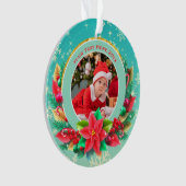 赤ちゃんの初めてのクリスマス 名前入りフォトキーペス オーナメント (正面)