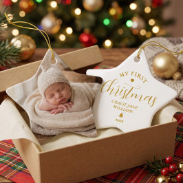 赤ちゃんの初めてのクリスマス 名前入り記念品 セラミックオーナメント