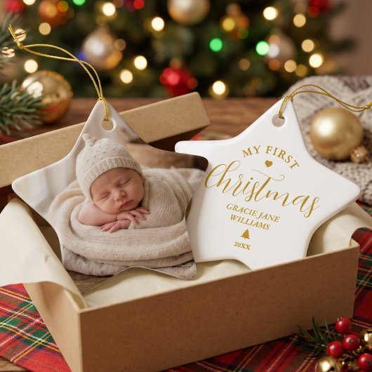 赤ちゃんの初めてのクリスマス 名前入り記念品 セラミックオーナメント