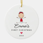 赤ちゃんの初めてのクリスマス 女の子 セラミックオーナメント (正面)