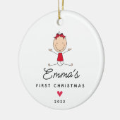 赤ちゃんの初めてのクリスマス 女の子 セラミックオーナメント (左)