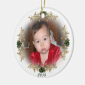 「赤ちゃんの初めてのクリスマス」　宗教的な装飾品 セラミックオーナメント (左)