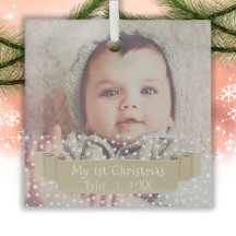 赤ちゃんの初めてのクリスマス 星 リボン 写真