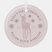 赤ちゃんの初めてのクリスマス 特別な記念品 ガラスオーナメント (正面)