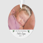 赤ちゃんの初めてのクリスマス - 神の恵みが一つに   オーナメント (正面)