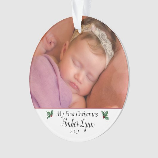 赤ちゃんの初めてのクリスマス - 神の恵みが一つに   オーナメント (正面)