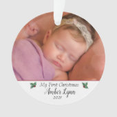 赤ちゃんの初めてのクリスマス - 神の恵みが一つに   オーナメント (正面)