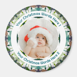 赤ちゃんの初めてのクリスマス 緑の写真ギフト 記念品 マグネット