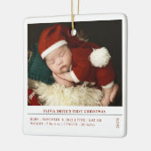 赤ちゃんの初めてのクリスマス 誕生情報 発表 セラミックオーナメント (左)