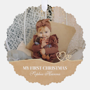赤ちゃんの初めてのクリスマス 誕生統計&写真 オーナメントカード