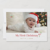 赤ちゃんの初めてのクリスマス 1枚の写真 シーズンカード (正面)
