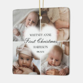 赤ちゃんの初めてのクリスマス 4枚の写真コラージュ オーナメント (左)