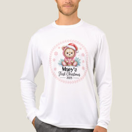 赤ちゃんの初めてのクリスマスTシャツ(メンズ) – 編集可能 トライブレンドTシャツ