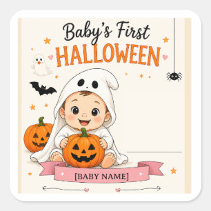 赤ちゃんの初めてのハロウィンパーティー スクエアシール