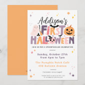 赤ちゃんの初めてのハロウィン誕生日招待状 招待状 (正面/裏面)