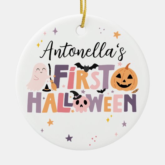 赤ちゃんの初めてのハロウィン セラミックオーナメント (正面)